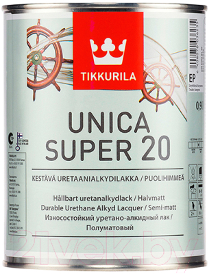 Лак Tikkurila Уника Супер (225мл, полуматовый)