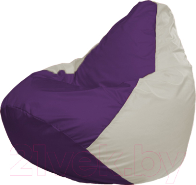 Бескаркасное кресло Flagman Груша Медиум Г1.1-36 (фиолетовый/белый)