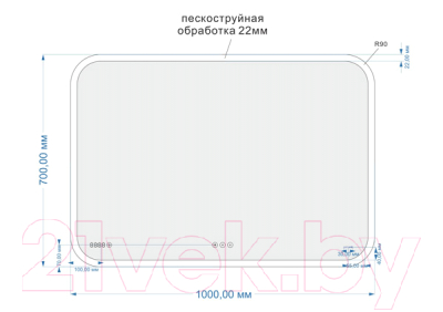 Зеркало Cersanit Led 070 Pro 100x70 / KN-LU-LED070-100-p-Os