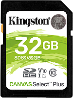Карта памяти Kingston Canvas Select Plus SDHC 32GB (SDS2/32GB) - 