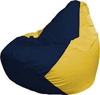 Бескаркасное кресло Flagman Груша Медиум Г1.1-47 (тёмно-синий/жёлтый) - 