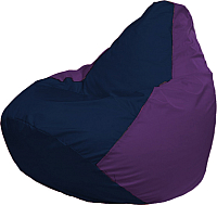 Бескаркасное кресло Flagman Груша Медиум Г1.1-38 (темно-синий/фиолетовый) - 