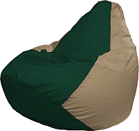 Бескаркасное кресло Flagman Груша Медиум Г1.1-60 (темно-зеленый/темно-бежевый) - 