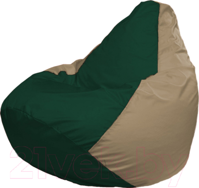 Бескаркасное кресло Flagman Груша Медиум Г1.1-60 (темно-зеленый/темно-бежевый)