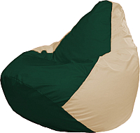 Бескаркасное кресло Flagman Груша Медиум Г1.1-62 (темно-зеленый/светло-бежевый) - 
