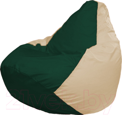 Бескаркасное кресло Flagman Груша Медиум Г1.1-62 (темно-зеленый/светло-бежевый)