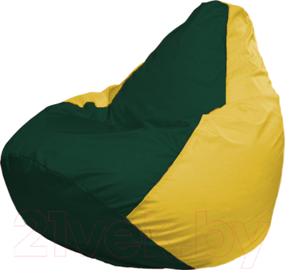 Бескаркасное кресло Flagman Груша Медиум Г1.1-65 (темно-зеленый/желтый)