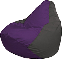 Бескаркасное кресло Flagman Груша Медиум Г1.1-69 (фиолетовый/темно-серый) - 
