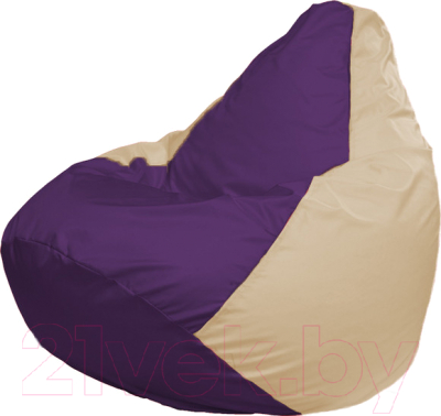 Бескаркасное кресло Flagman Груша Медиум Г1.1-73 (фиолетовый/светло-бежевый)