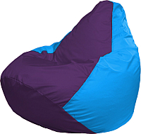 Бескаркасное кресло Flagman Груша Медиум Г1.1-74 (фиолетовый/голубой) - 