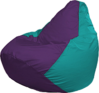Бескаркасное кресло Flagman Груша Медиум Г1.1-75 (фиолетовый/бирюзовый) - 