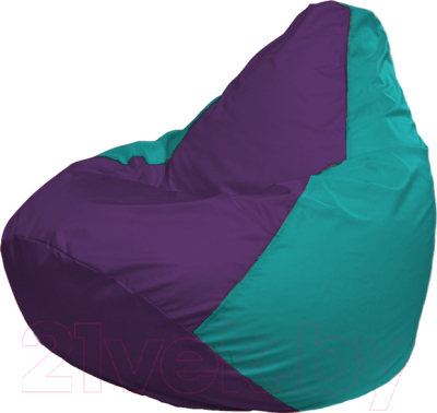 Бескаркасное кресло Flagman Груша Медиум Г1.1-75 (фиолетовый/бирюзовый)
