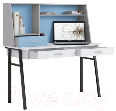 Письменный стол Polini Kids Aviv 1455 (белый/серый/голубой)
