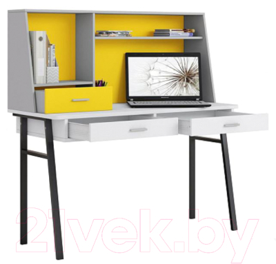 Письменный стол Polini Kids Aviv 1455 (белый/серый/желтый)