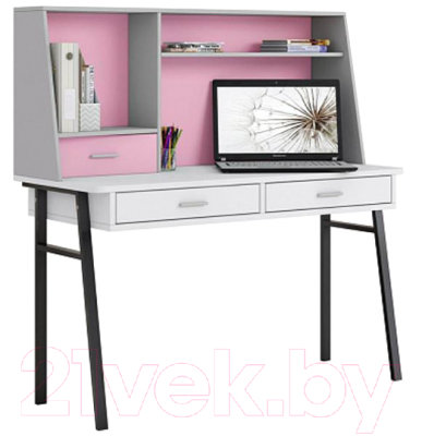 Письменный стол Polini Kids Aviv 1455 (белый/серый/розовый)