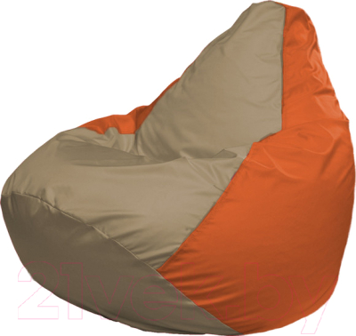 Бескаркасное кресло Flagman Груша Медиум Г1.1-90 (темно-бежевый/оранжевый)