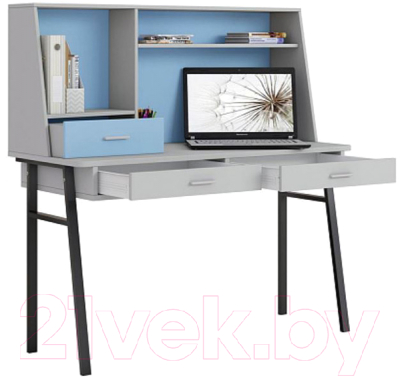 Письменный стол Polini Kids Aviv 1455 (серый/серый/голубой)