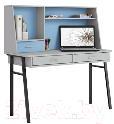 Письменный стол Polini Kids Aviv 1455 (серый/серый/голубой)
