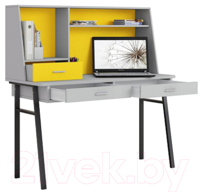 Письменный стол Polini Kids Aviv 1455 (серый/серый/желтый)