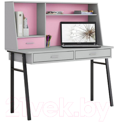 Письменный стол Polini Kids Aviv 1455 (серый/серый/розовый)