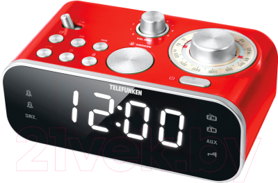 Радиочасы Telefunken TF-1593 (красный/белый)