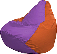 Бескаркасное кресло Flagman Груша Медиум Г1.1-110 (сиреневый/оранжевый) - 