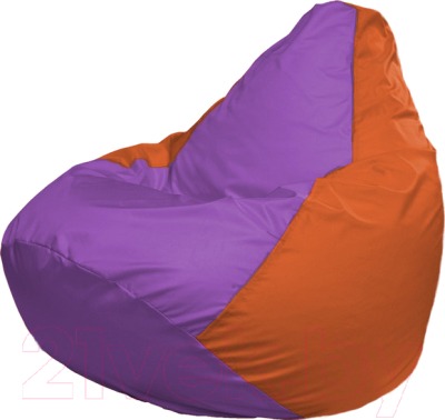 Бескаркасное кресло Flagman Груша Медиум Г1.1-110 (сиреневый/оранжевый)