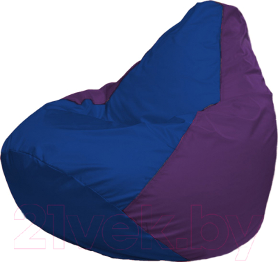 Бескаркасное кресло Flagman Груша Медиум Г1.1-117 (синий/фиолетовый)
