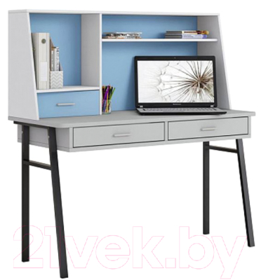Письменный стол Polini Kids Aviv 1455 (серый/белый/голубой)