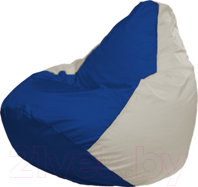 Бескаркасное кресло Flagman Груша Медиум Г1.1-125 (синий/белый)