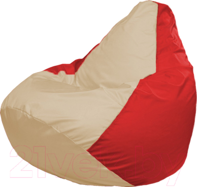 Бескаркасное кресло Flagman Груша Медиум Г1.1-145 (светло-бежевый/красный)
