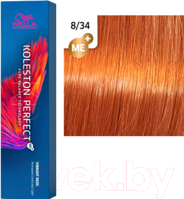 

Крем-краска для волос Wella Professionals, Рыжий;русый, Koleston Perfect ME+ 8/34