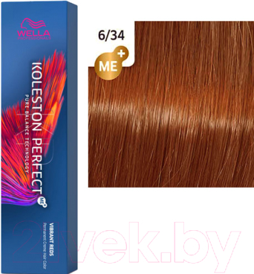 Крем-краска для волос Wella Professionals Koleston Perfect ME+ 6/34 (медовый пунш)