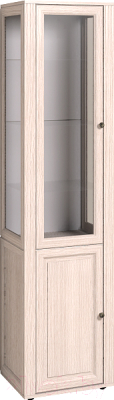 Шкаф-пенал с витриной Глазов Montpellier 2 (дуб млечный)