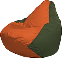 Бескаркасное кресло Flagman Груша Медиум Г1.1-211 (оранжевый/темно-оливковый) - 