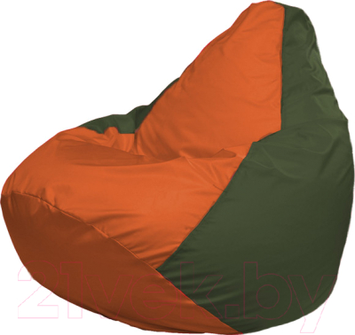 Бескаркасное кресло Flagman Груша Медиум Г1.1-211 (оранжевый/темно-оливковый)