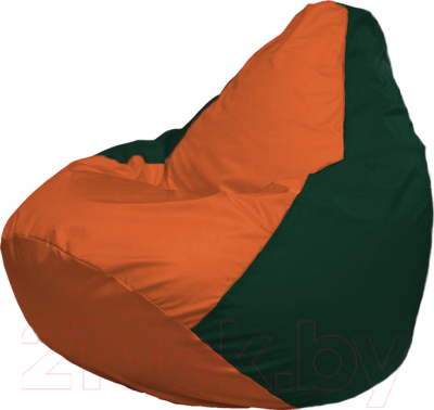Бескаркасное кресло Flagman Груша Медиум Г1.1-212 (оранжевый/темно-зеленый)