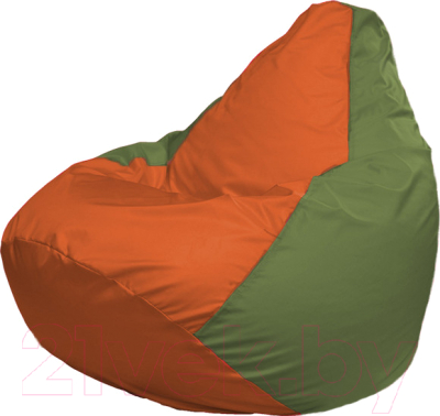 Бескаркасное кресло Flagman Груша Медиум Г1.1-216 (оранжевый/оливковый)