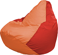 Бескаркасное кресло Flagman Груша Медиум Г1.1-217 (оранжевый/красный) - 
