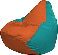 Бескаркасное кресло Flagman Груша Медиум Г1.1-223 (оранжевый/бирюзовый) - 