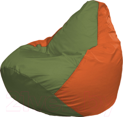Бескаркасное кресло Flagman Груша Медиум Г1.1-227 (оливковый/оранжевый)