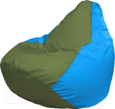 Бескаркасное кресло Flagman Груша Медиум Г1.1-229 (оливковый/голубой)