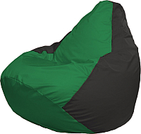 Бескаркасное кресло Flagman Груша Медиум Г1.1-235 (зелёный/чёрный) - 