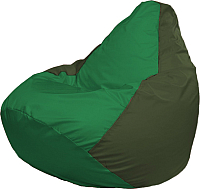 Бескаркасное кресло Flagman Груша Медиум Г1.1-236 (зелёный/тёмно-оливковвый) - 
