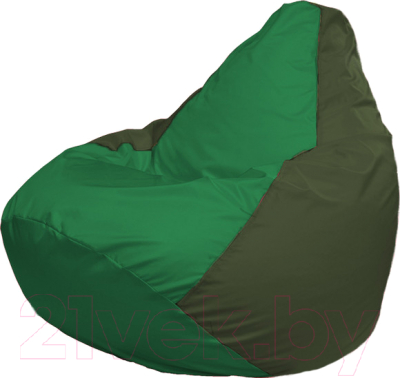 Бескаркасное кресло Flagman Груша Медиум Г1.1-236 (зелёный/тёмно-оливковвый)
