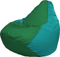 Бескаркасное кресло Flagman Груша Медиум Г1.1-243 (зелёный/бирюзовый) - 