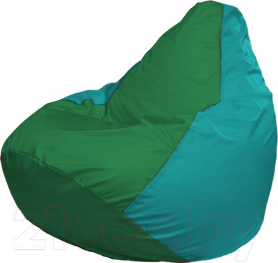 Бескаркасное кресло Flagman Груша Медиум Г1.1-243 (зелёный/бирюзовый)