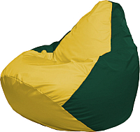 Бескаркасное кресло Flagman Груша Медиум Г1.1-251 (жёлтый/тёмно-зелёный) - 