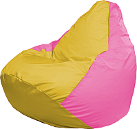 Бескаркасное кресло Flagman Груша Медиум Г1.1-257 (жёлтый/розовый) - 