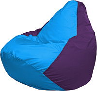 Бескаркасное кресло Flagman Груша Медиум Г1.1-269 (голубой/фиолетовый) - 